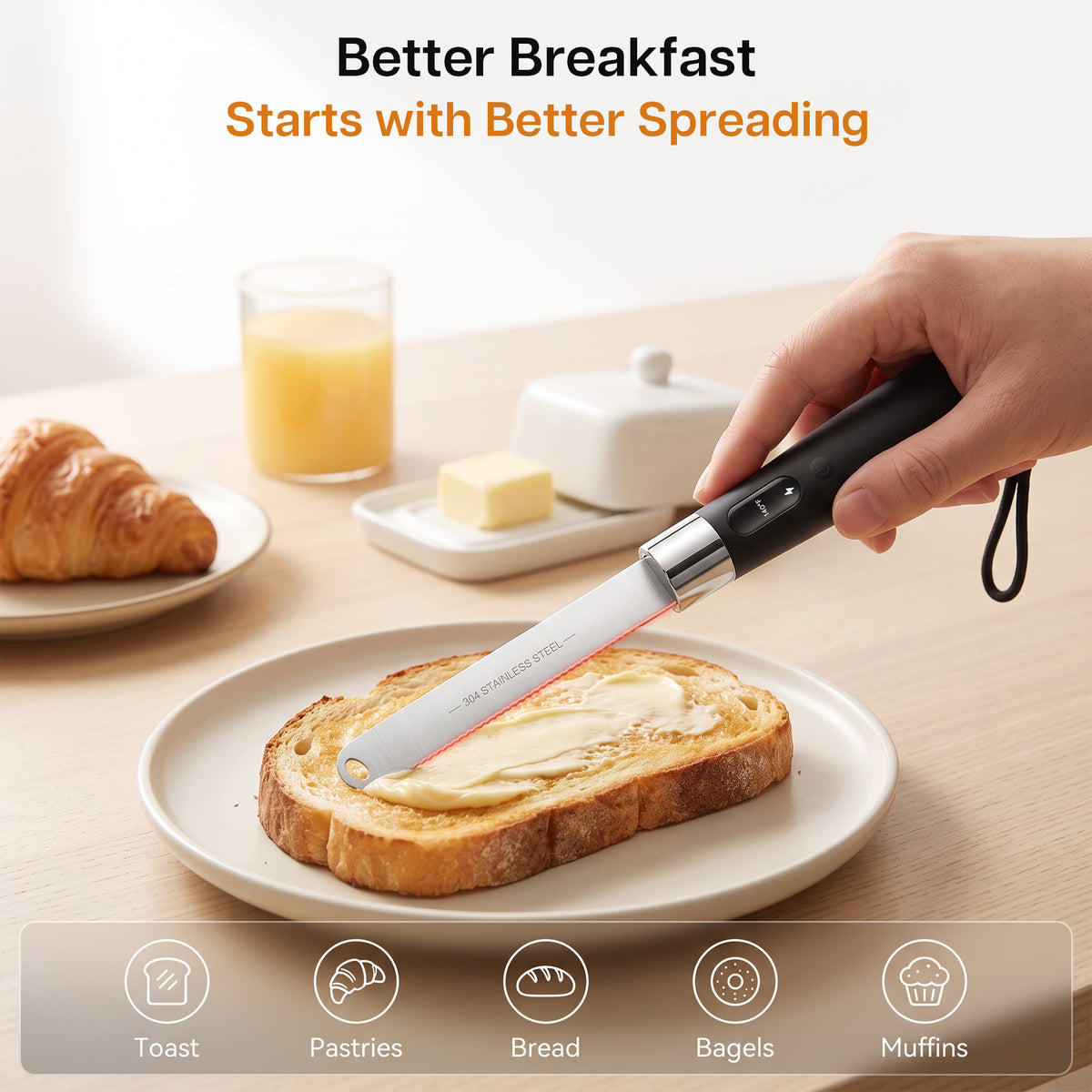 TOMTAB Heated Butter Knife Spreader