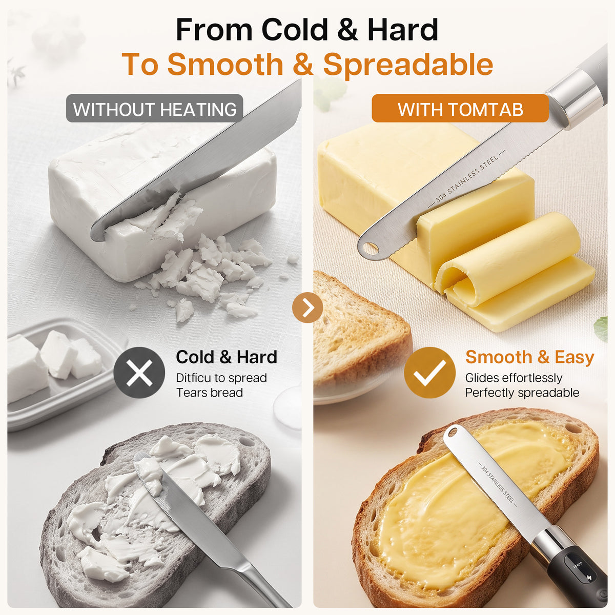 TOMTAB Heated Butter Knife Spreader