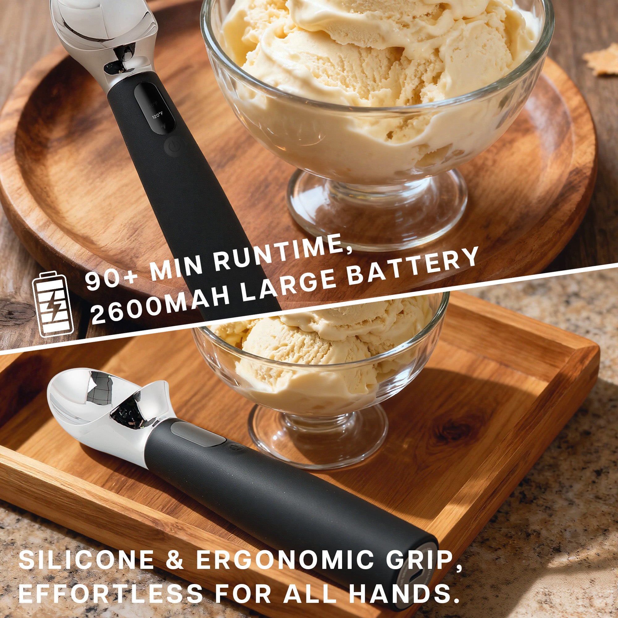 VRAIKO Heated Ice Cream Scoop (Black)