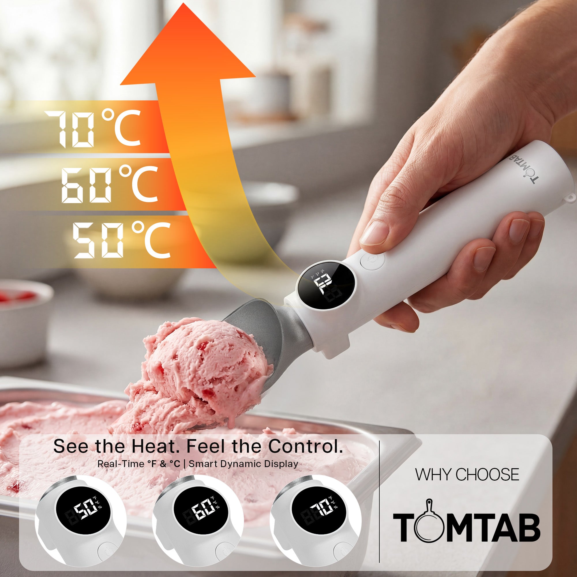 TOMTAB Heated Ice Cream Scoop