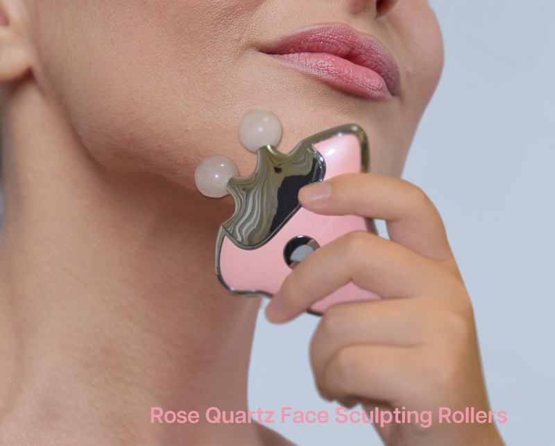 GemGlow Gua Sha Face Roller (Rose Quartz)
