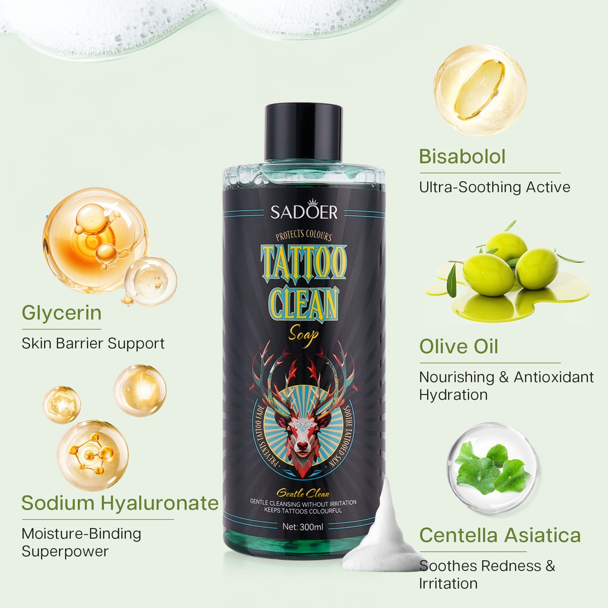 olephira SADOER Ultra-Concentrated Tattoo Green Soap
