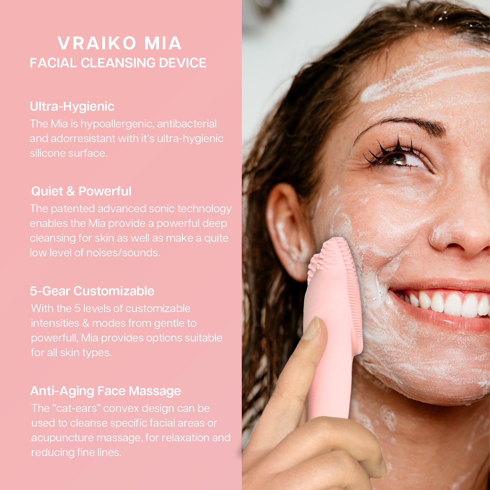 MIA Facial Cleansing Device (Pink)